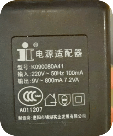 *Brand NEW*Suitable for Kumho Power Supply K090080A41 Input 220V~ 50Hz 100mA Output 9V 800mA 7.2VA Power Suppl *Brand NEW*Suitable for Kumho Power Supply K090080A41 Input 220V~ 50Hz 100mA Output 9V 800mA 7.2VA Power Suppl